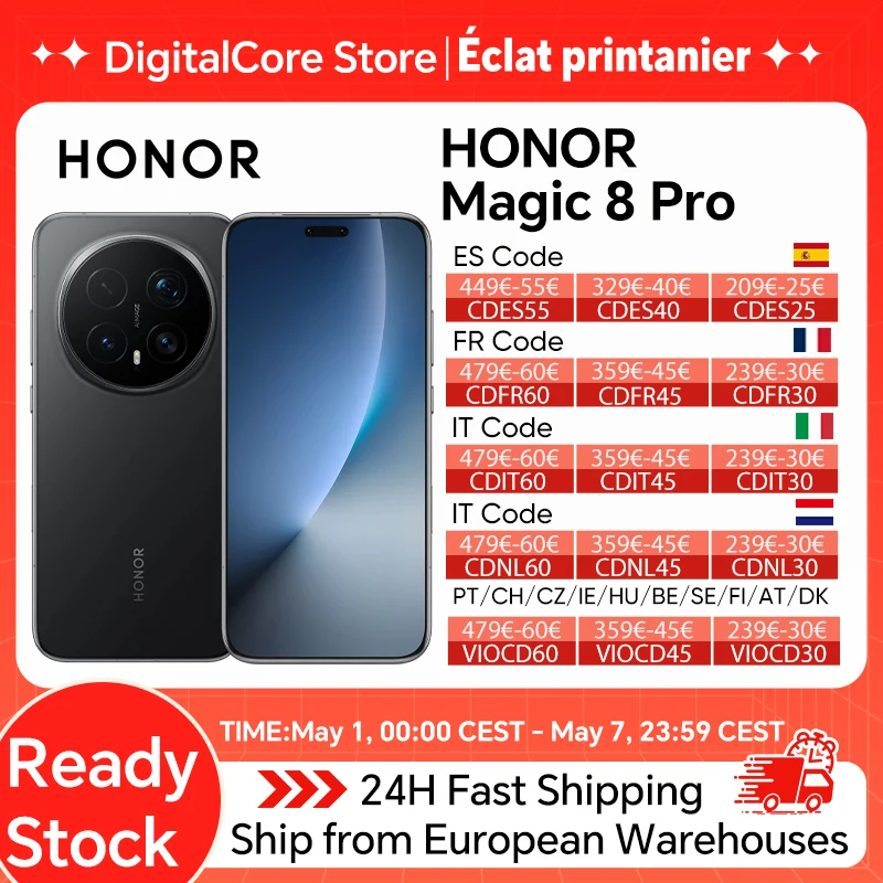 HONOR Magic 8 Pro 5G Global Version Smartphone Snapdragon 8 Elite Gen 5 200MP AIMAGE 6270mAh 100W 6.71''OLED NFC eSIM Honor
