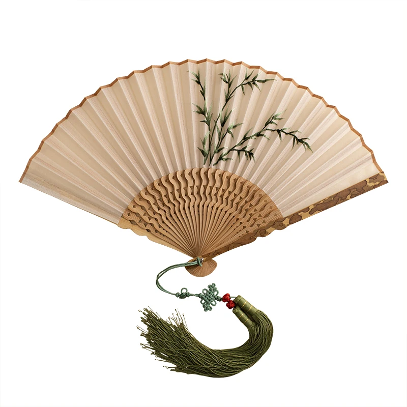 

Embroidery folding fan women's ancient Hanfu cheongsam Xiangfei bamboo silk portable folding Suzhou embroidery Chinese style