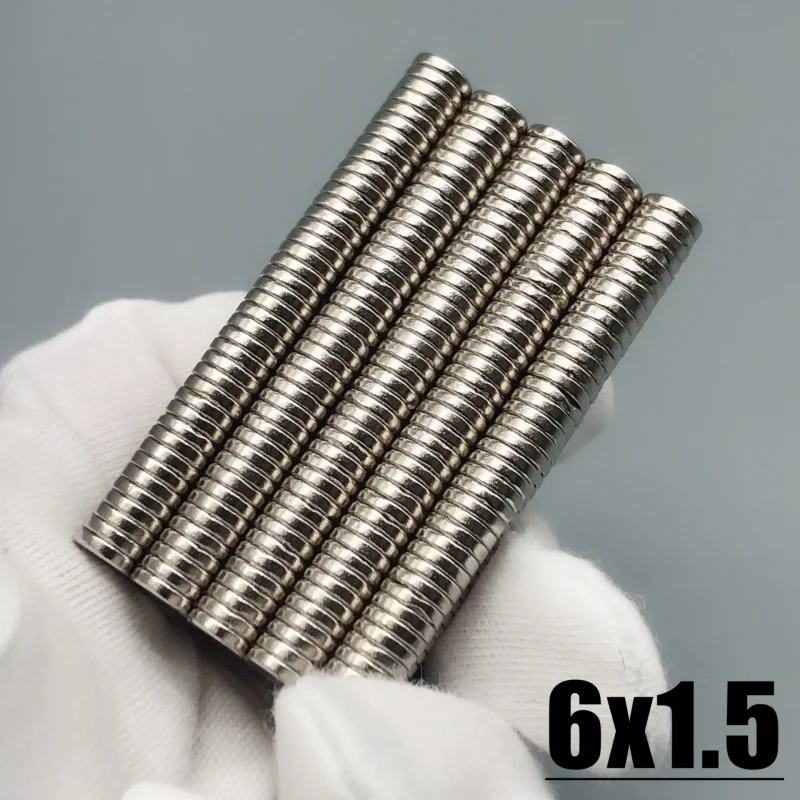 6x1.5mm 50-2000PCS Small Round Magnet 6x1.5 Strong Magnetic Magnet 6mm X 1.5mm Permanent Neodymium Magnets 6*1.5 Mm Hardware