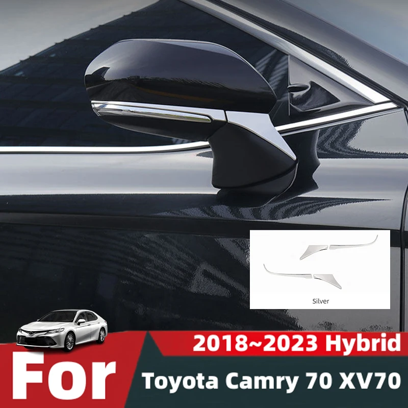 

Для Toyota Camry 70 XV70 2018~2023: Наклейка на гибридный автомобиль, накладка на кромку бокового зеркала заднего вида, защитная полоса от столкновений, аксессуары
