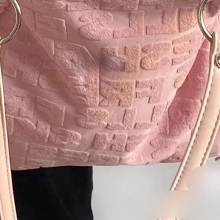 Borse a tracolla Casual da donna in tela di grande capacità borsa a tracolla da donna con cuore adorabile rosa borsa a catena da donna per ragazze