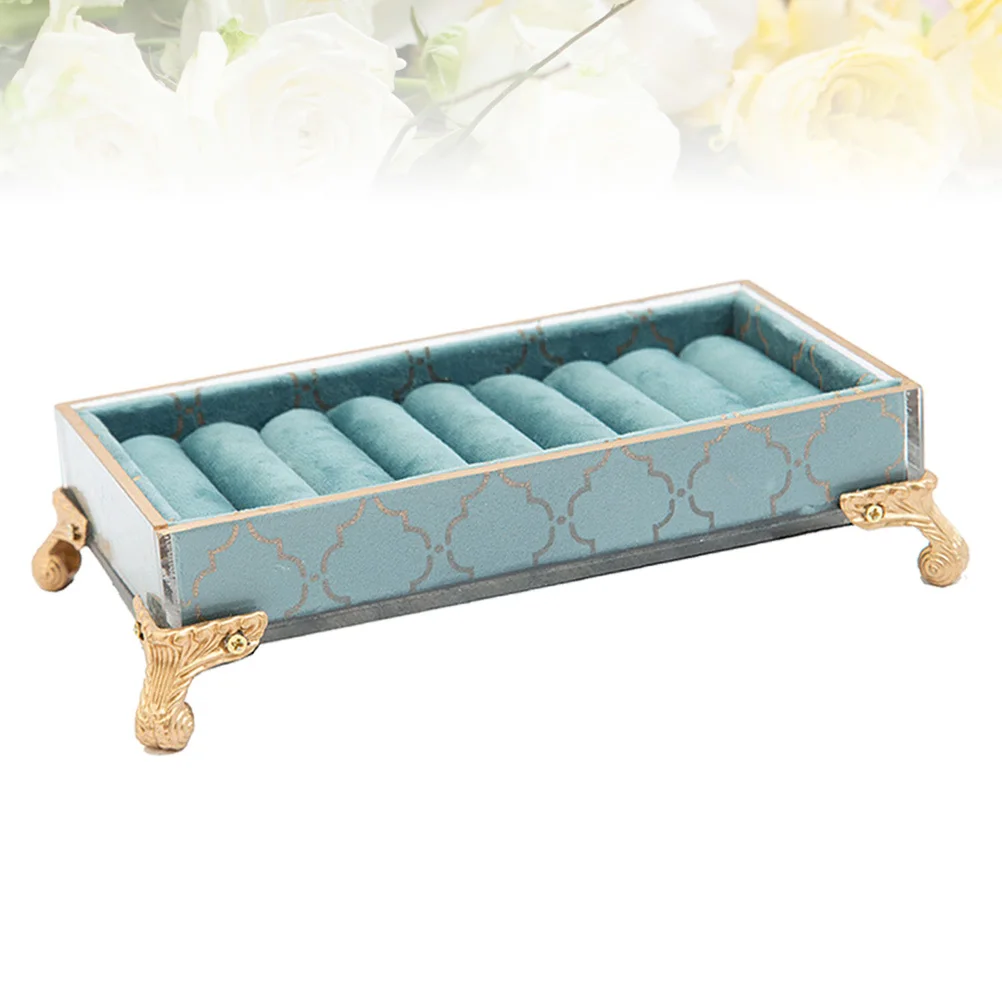 Blue Series Rings Tray Gilding Jewelry Holder Creative Display Rack Jewelry Storage Organizer for Retail Store