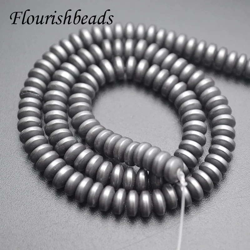 4/6mm High Quality Natural Hematite Beads Rondelle Shape Loose Beads for Jewelry Bracelets Making DIY 5-10 Strands/lot