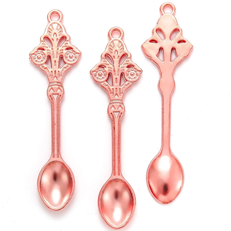 4PCS Ancient Mini Metal Spoon Micro-tuning Shovel Crown spoon Pendant