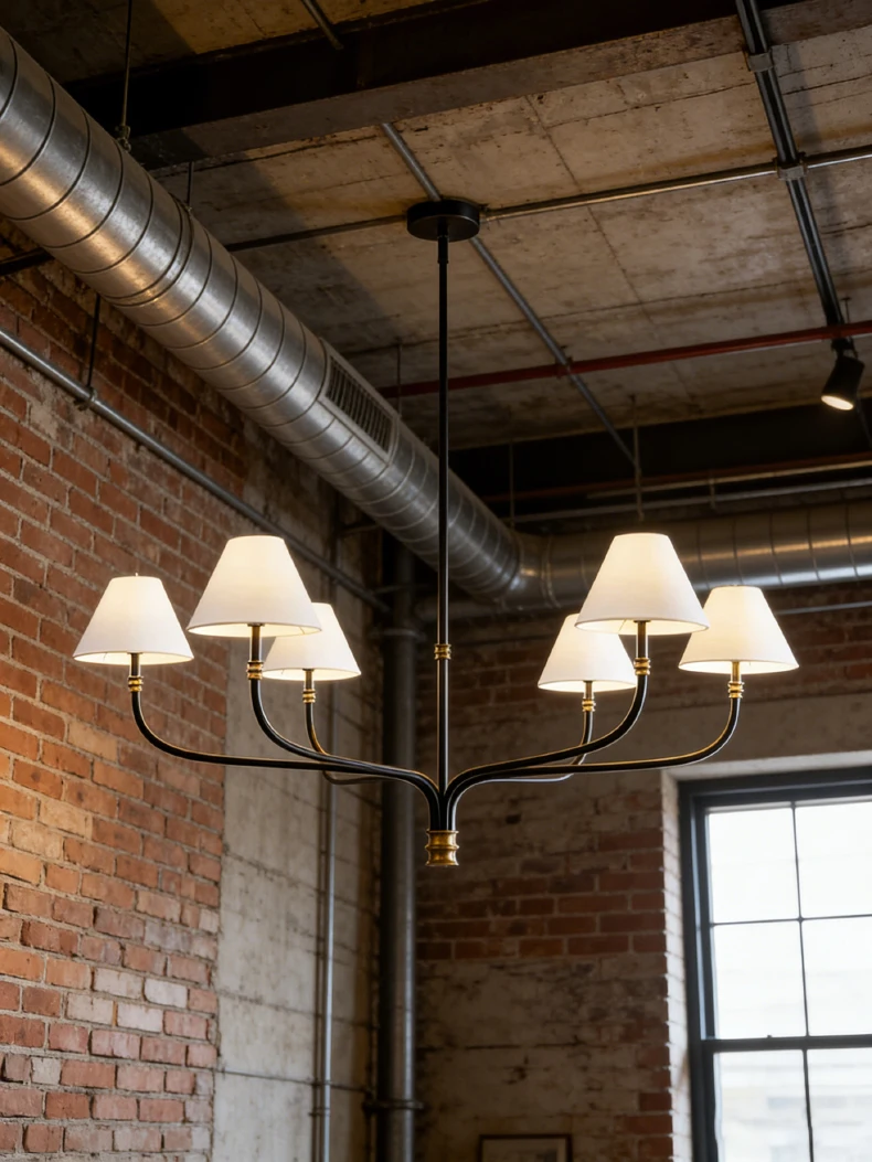 2 3 6 8 10 Lights White Lampshade Black Metal