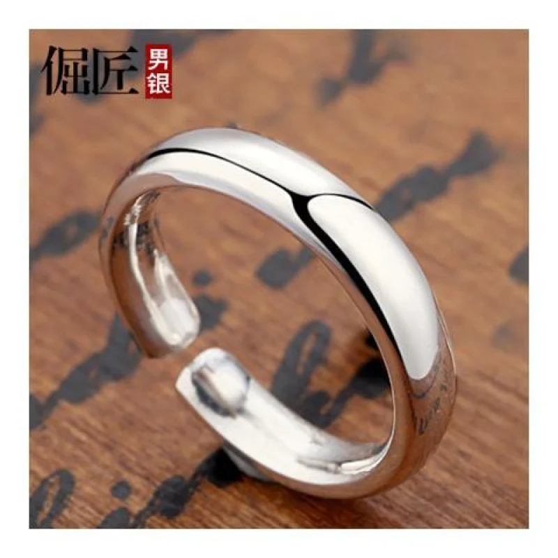 【Single tail ring】Men's Ring Small Ring Joint Single Thumb Open Female Can Carve Writing Simple Bracelet Tide