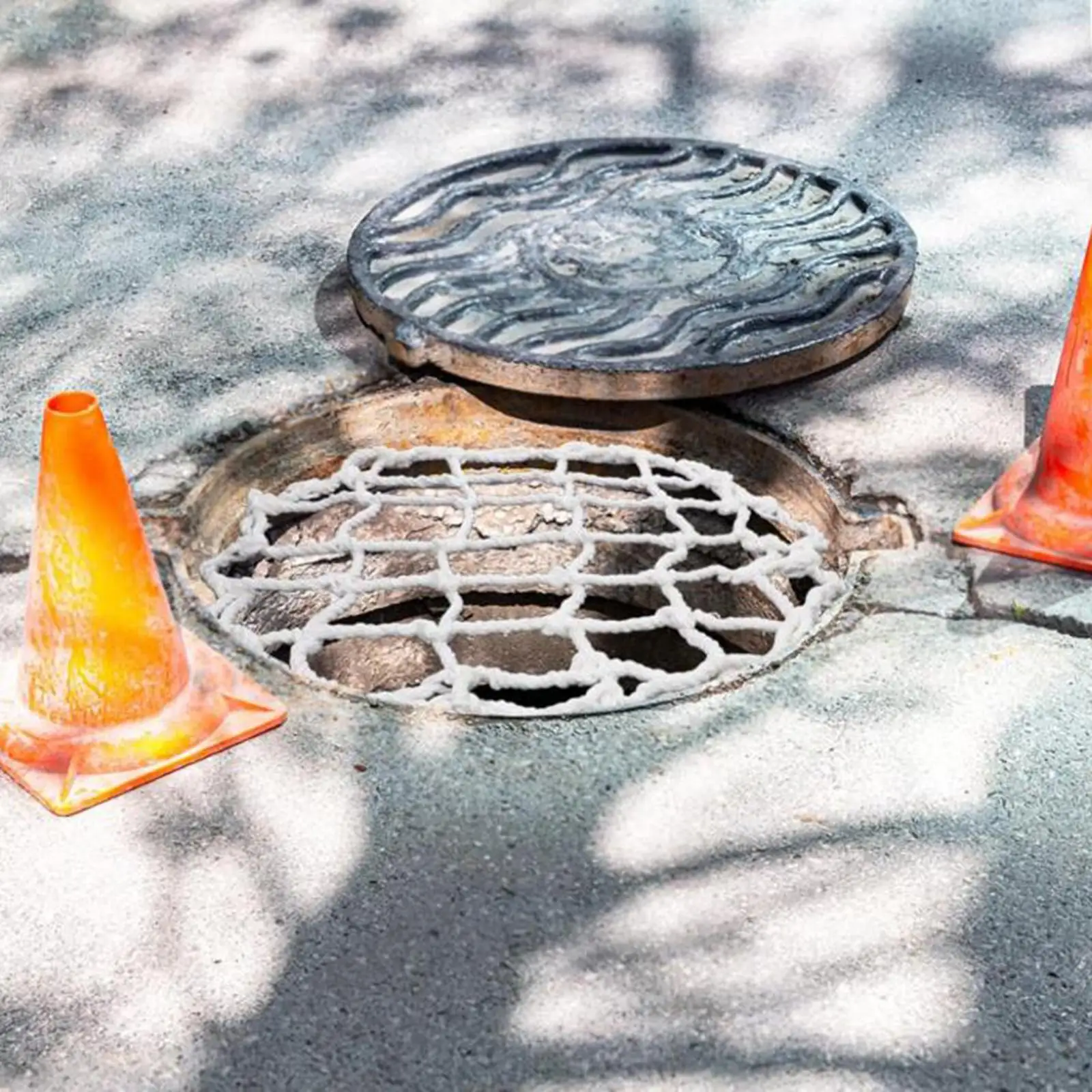 

Сетка для снятия крышки люка Сверхмощная нейлоновая сетка для защиты канализации Многоразовая простая установка Легкая очистка Круглая