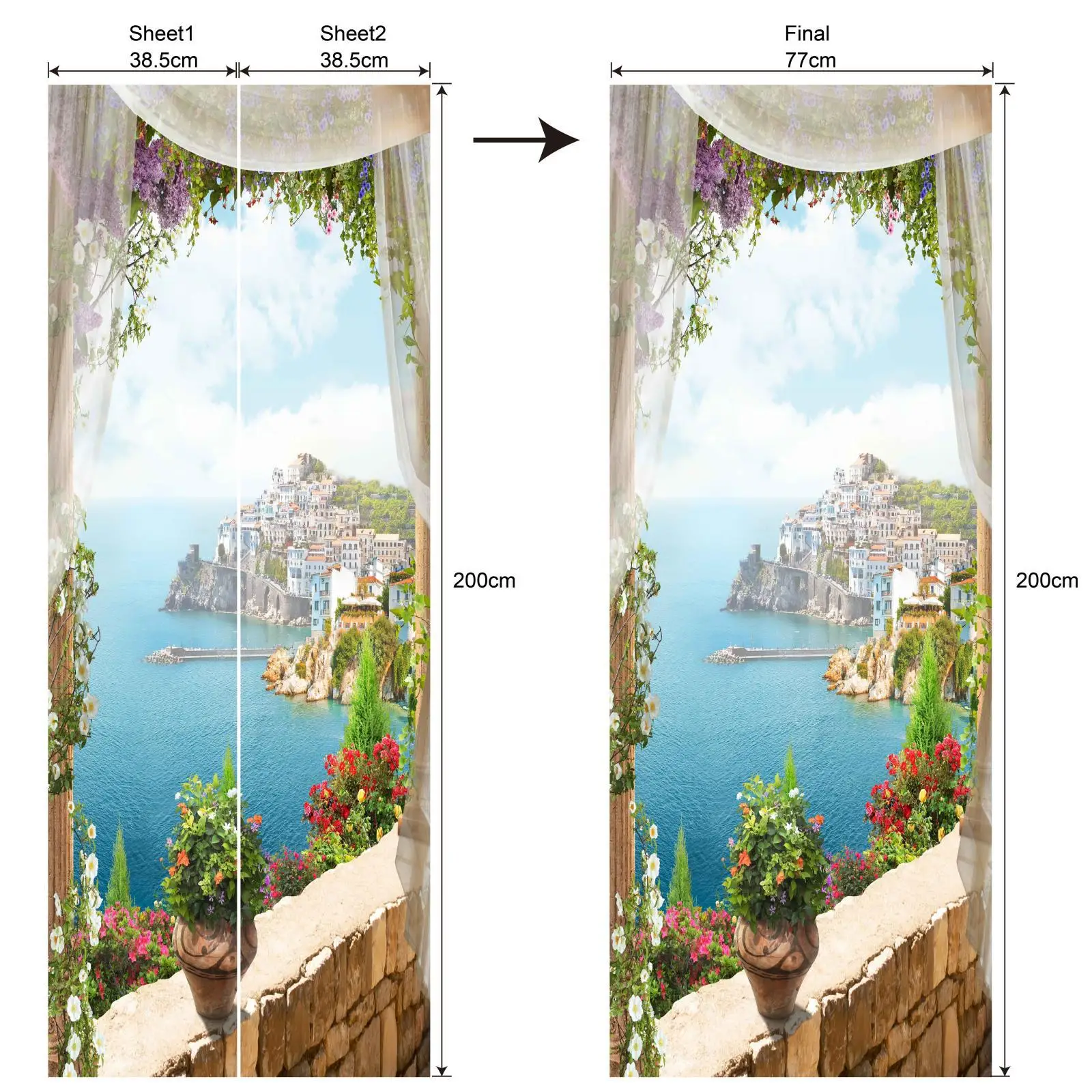 3D Stair Door Wallpaper Self Adhesive PVC Waterproof Mural Decals for Living Room Bedroom Corridor Home Art Poster Roll