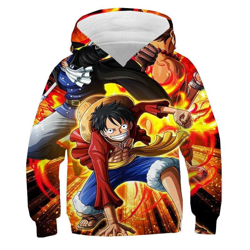 One Piece Hoodie Kids hooded Sweatshirt Anime Luffy Hoodie Kids Clothes Boys Girls Long Sleeve Autumn Warm Pullover Casual Tops