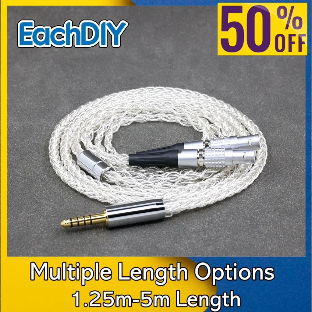 

8 Core 99% 7n Pure Silver Palladium Earphone Cable For Focal Utopia Fidelity Circumaural Headphone LN008391