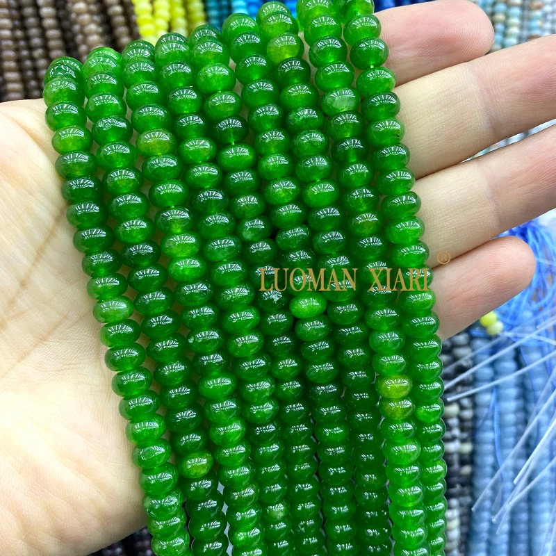 Großhandel Natürliche Stein-Rondelle 5x8MM Lavendel-Chalcedon-Abstandshalter-Perlen für Schmuckherstellung DIY-Armbänder Charms Zubehör – Detail 6