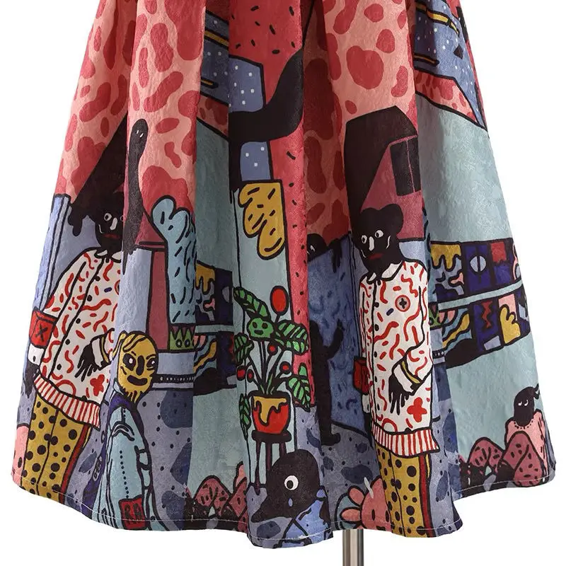 2024 New Colorful Animal Printed Puff Skirt for Women's Spring Clothing, New Half length Skirt, High Waist Skirt