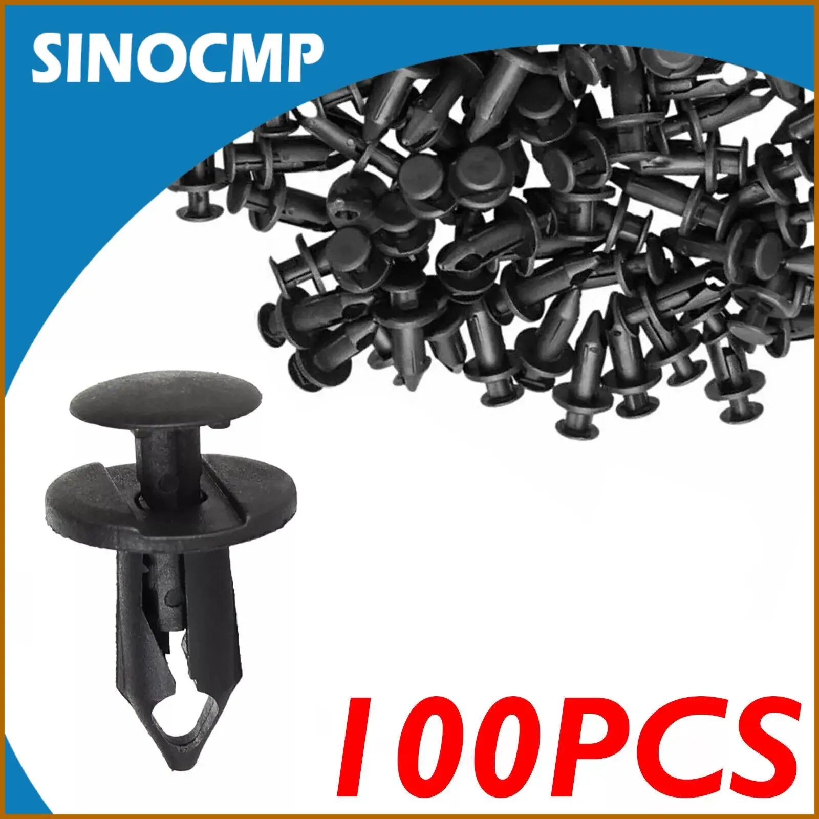 

100Pcs 8mm Black Heavy Duty Push-in Car Bumper Clips Rivets Retainer for Auto Fender Door Trim Hood Splash Shield Engine Cover