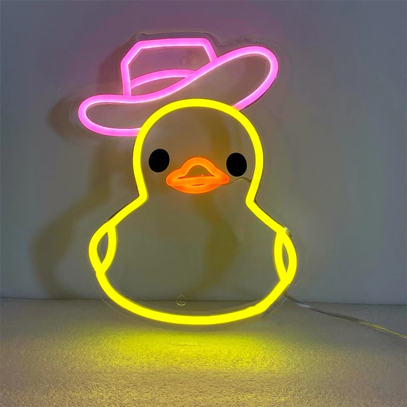 Imagem -03 - Duck Neon Sign Custom Led Lights Decoração do Quarto das Crianças Sinais de Animais para Wall Art Gaming Shop Bar Decoração