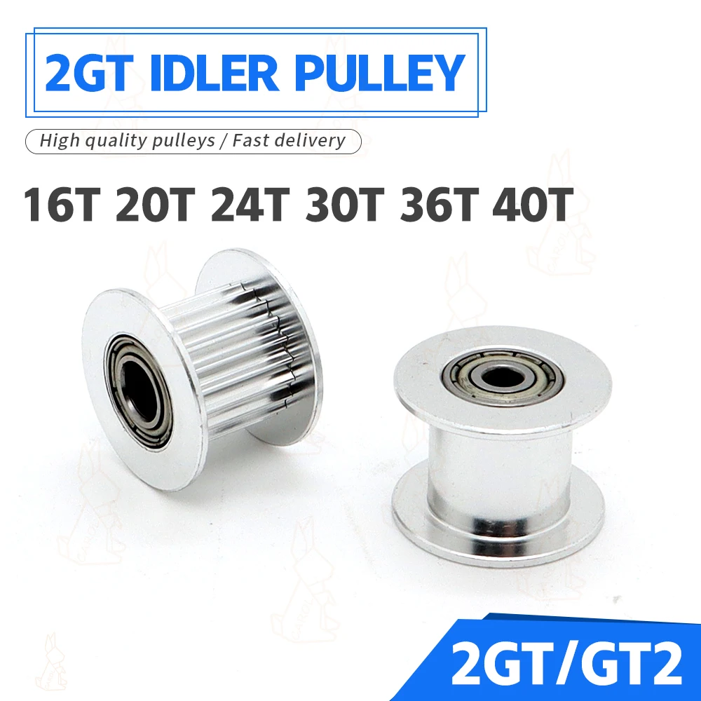 2GT Idler GT2 Pulley 16T 20T 24T 30T 36T 40T Idler 16Teeth 20Teeth 30Teeth for 3D Printer Pulley 6mm 10mm GT2 Idler Pulley 2GT