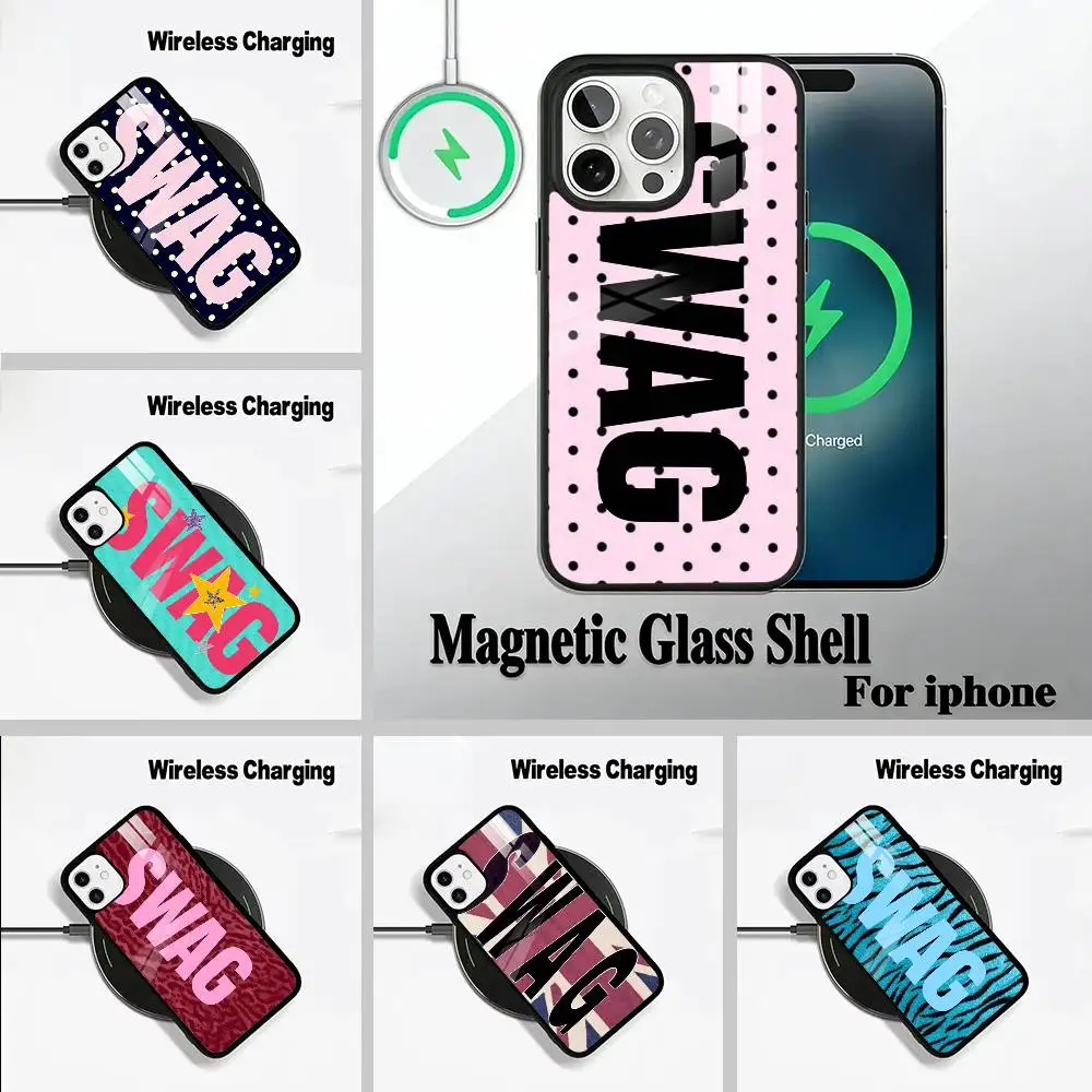 

Clmj --Leopard Print -SWAG For IPhone17 16 15 14 13 12 11 Plus Pro Max Plus Wireless Charger Phone Case