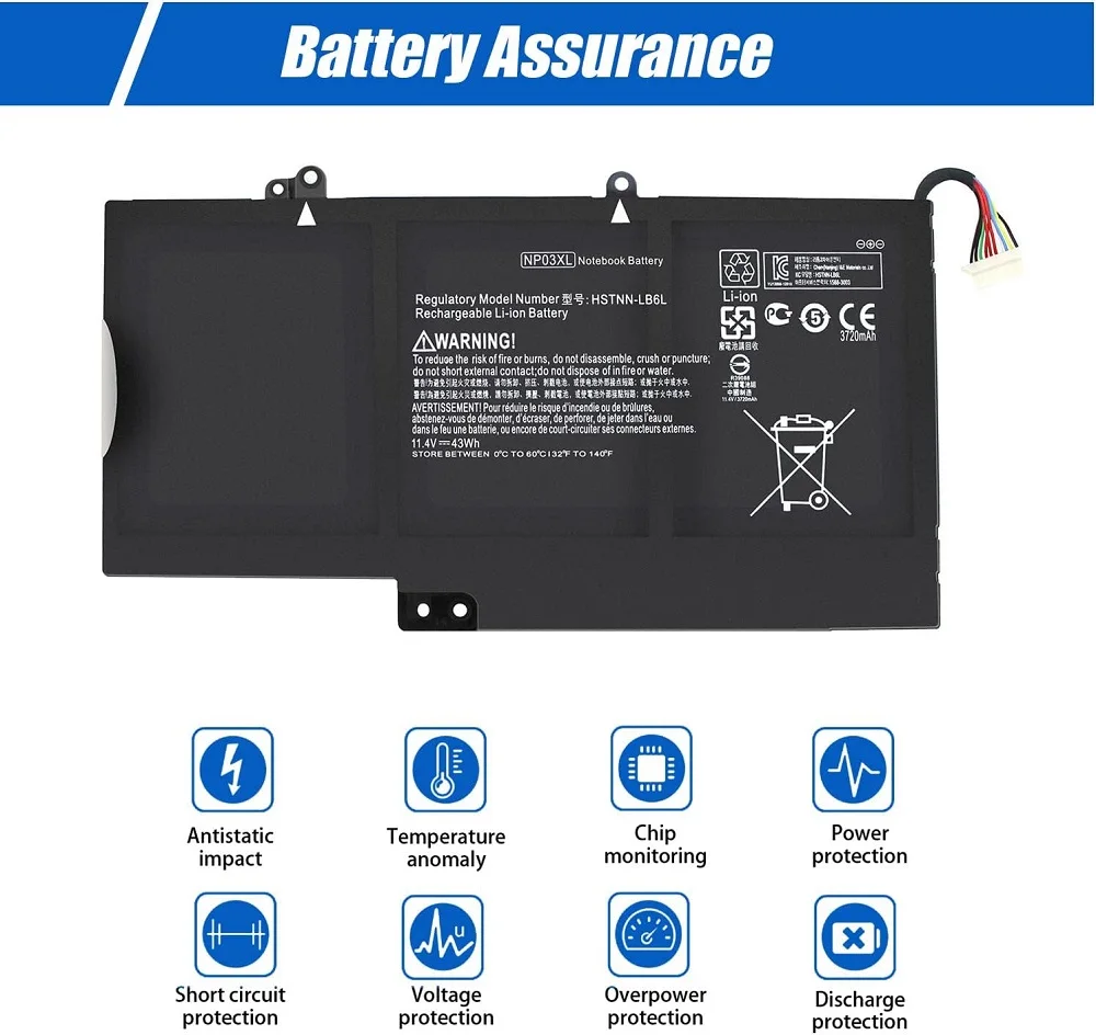 Аккумулятор SKOWER 43 Втч NP03XL для hp envy 15-u000/u100/u200/u300 Pavilion 13-a000/a100/a200/a300 x360 Convertible PC TPN-Q146/Q149