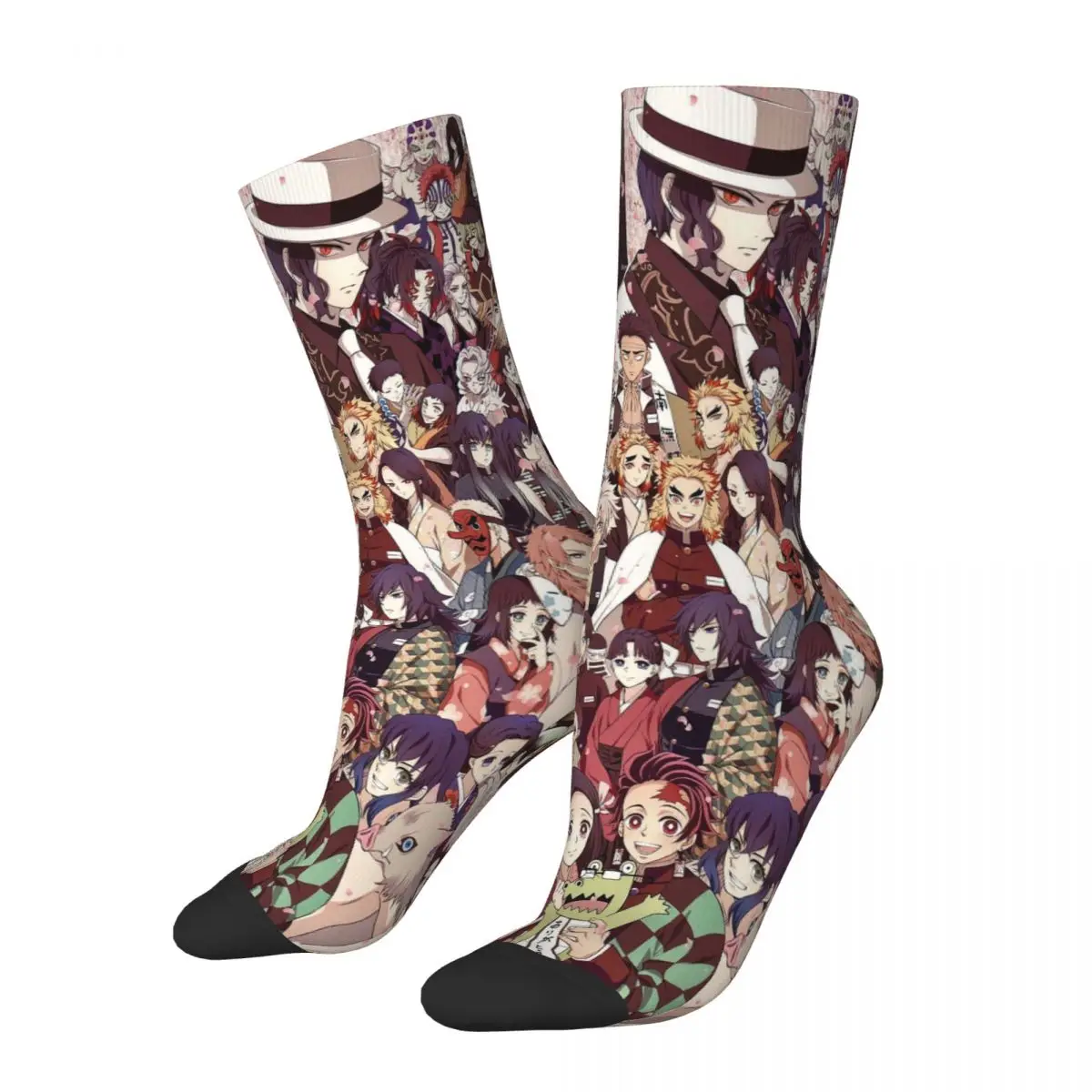 Kimetsu No Yaiba Demon Slayer Unisex Socks Hiking 3D Print Happy Socks Street Style Crazy Sock