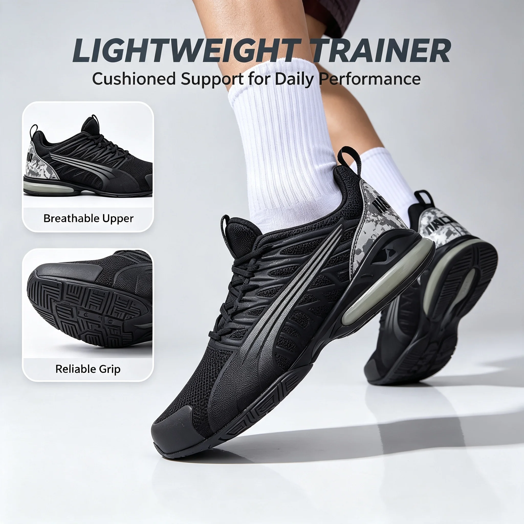 Puma Men's Voltaic Evo Cyclone Running Shoes Breathable Mesh Cushioning Comfortable Sports Casual Fitness Sneakers 311972-02