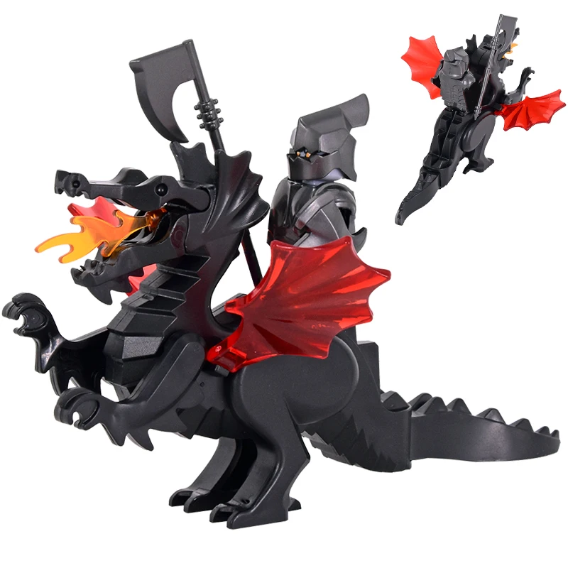 MOC Creative Medieval Dragon Knights action Figures Model Building Blocks Bricks Collection Brinquedos Toys For Children gifts