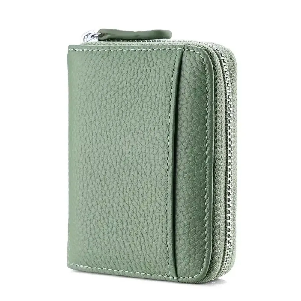 Top Layer Cow Leather Card Holder Genuine Leather Anti-Theft Technology Short Wallet RFID Protection Credit Card Holder