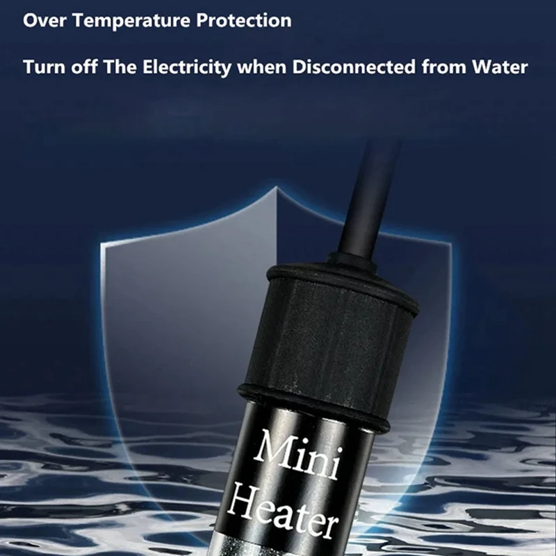 Varilla calefactora para acuario, calentador de tanque de peces, Mini calentador de termostato sumergible con carga USB, temperatura ajustable 18-34 ℃