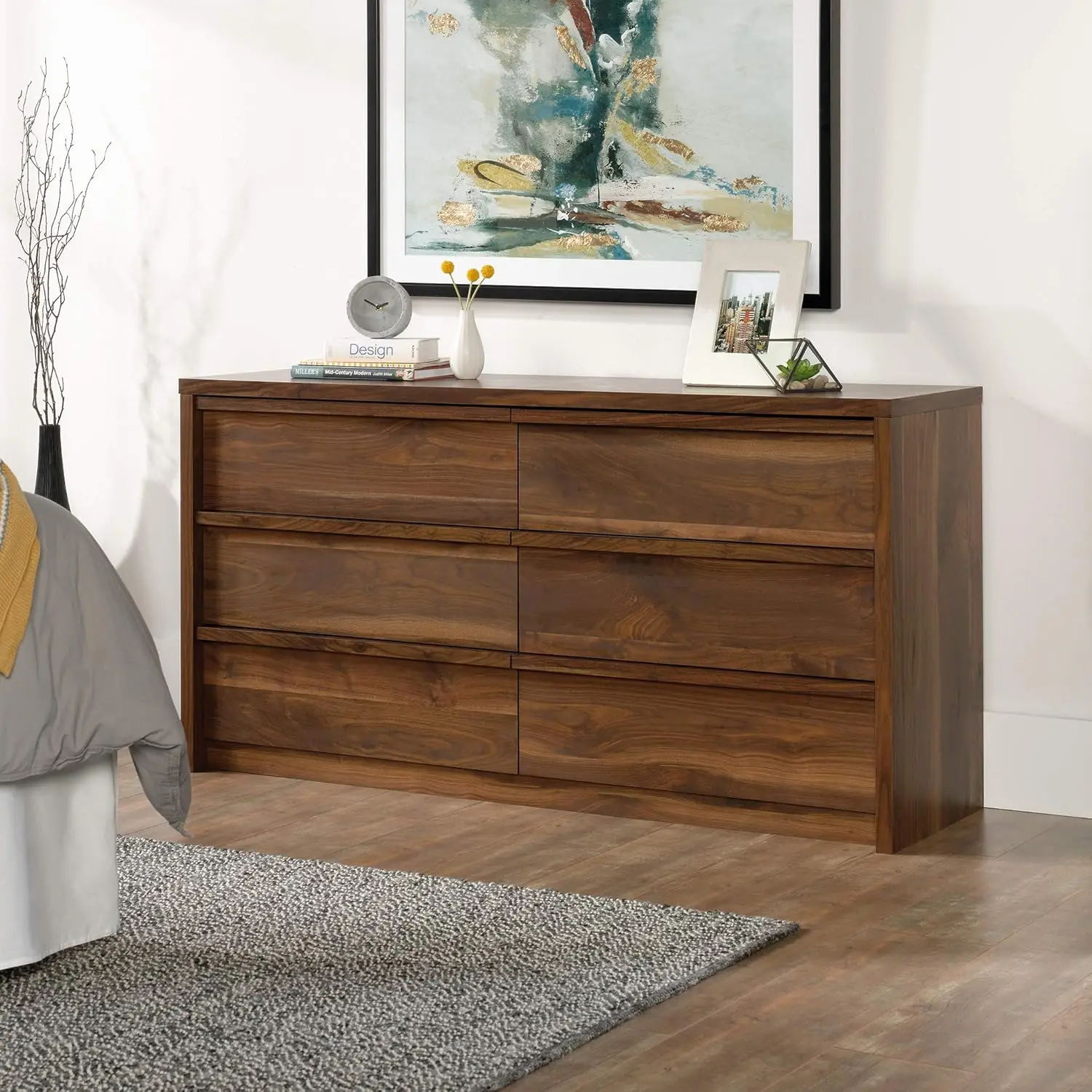 Park 6 Drawer Dresser for Bedroom Wooden Dressers & Chest of Drawers, in Grand Walnut