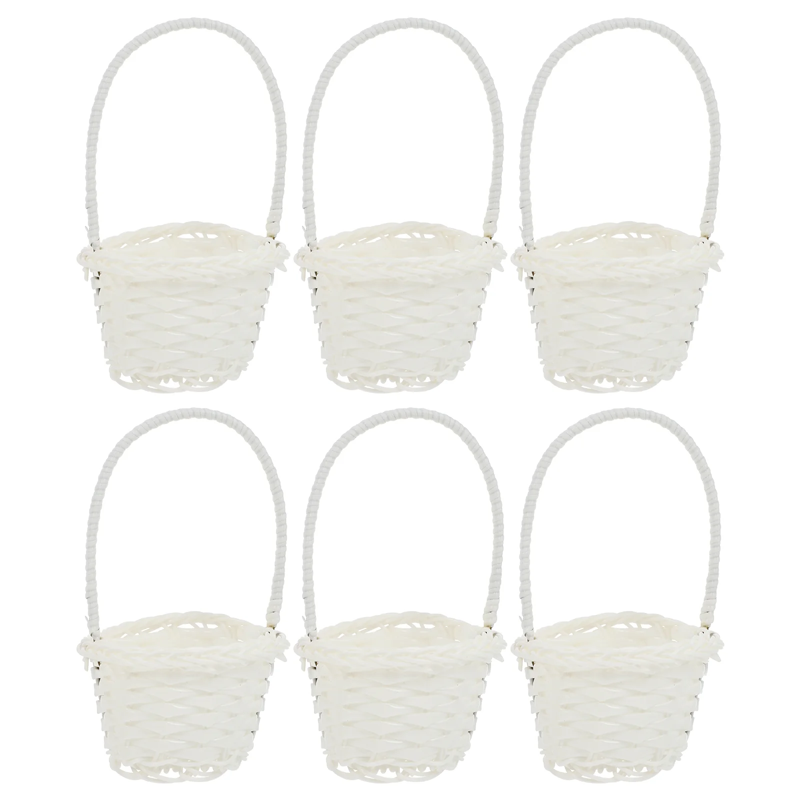 

6 Pcs Decorate Rattan Basket Child Food Containers with Lids Woven Seagrass Bamboo Straw