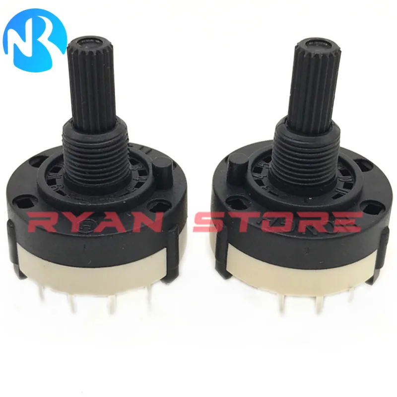 2PCS SR26MM Plastic Rotary 26MM Band Switch 1 Pole 12 Position Handle Length 20MM Axis Band Switch SR-16 2 3 Pole 4 6 Position