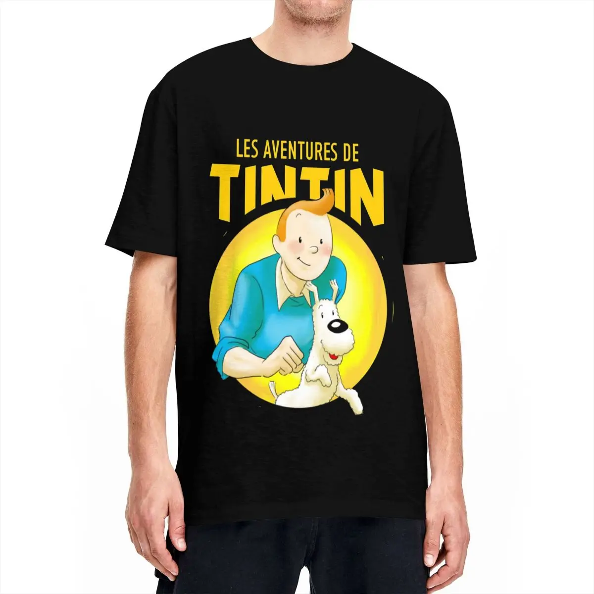 Tin Teen Captain Haddock T-Shirt Unisex Cotton Tops Streetwear Crewneck Short Sleeve