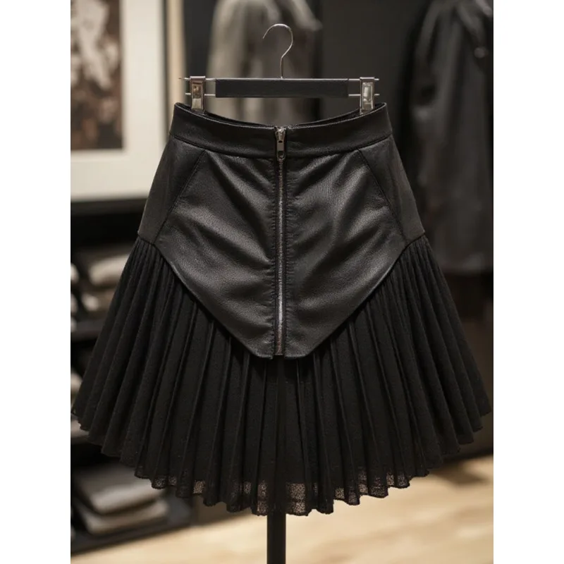 Temperament Spice Girl Pleated Splicing Skirt New Design Sense Fashionable Women's Clothing Beautiful Foreign Style Comfortable