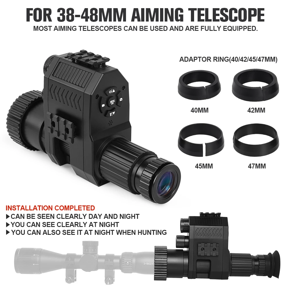 NightCrystal Megaorei 4B NK007 Plus 1080 HD أحادي تلسكوب مناظير الأشعة تحت الحمراء للرؤية الليلية نطاق إضافة على الكاميرا للصيد