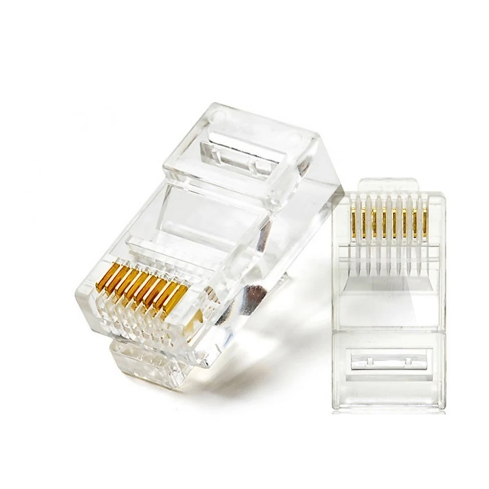 200pcs Gold Plated RJ45 High Quality RJ45 crystal Net Network Gold Plated Head Adapter Free shiping