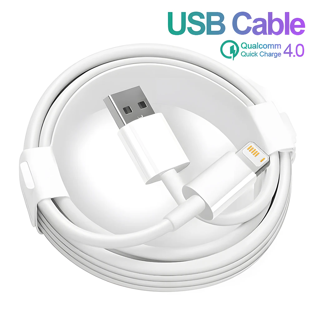 USB Cable For iPhone 14 13 12 11 Pro Max Mini 6 7 8 Plus XS X XR Phone Data Sync Fast Charging Wire Cord 0.25M 1M 2M Accessories