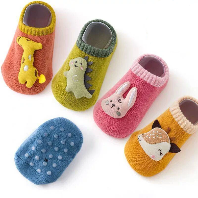 Autumn Winter Anti Slip Short Socks Newborn Infant Boy Girl Cotton Animal Thick Warm Baby Floor Sock Shoes Toddler Accessories