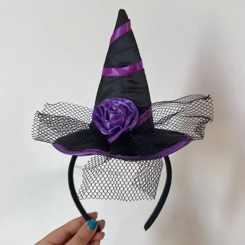 성인을위한 클래식 마녀 헤드 피스 할로윈 의상 헤어 액세서리 어린이 축하 코스프레 헤드 드레스 h7ef
