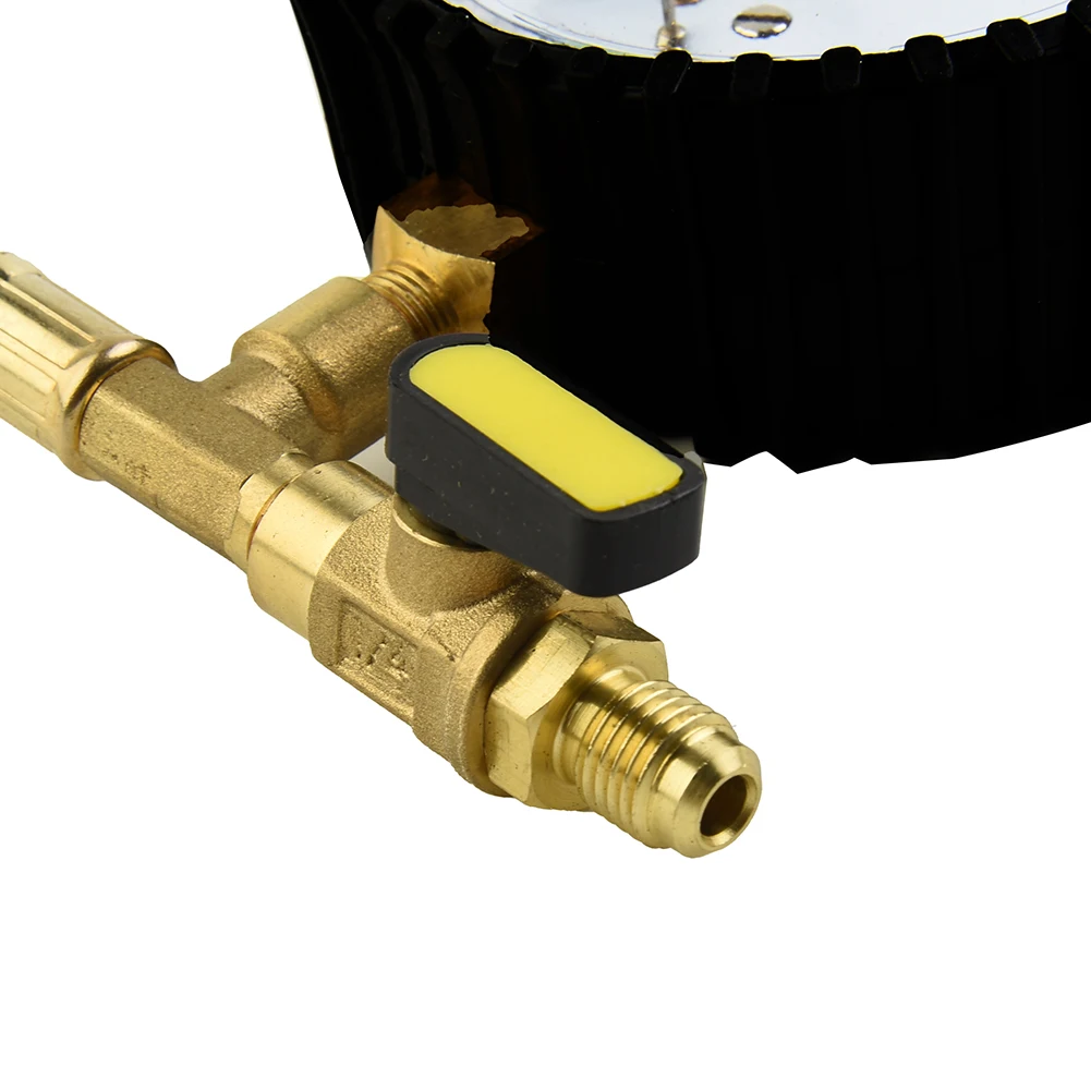 1Pc Pressure Gauge -1~60bar 1/4 SAE Inch Automobiles Brass Nitrogen Pressure Refrigeration Replacement Spherical