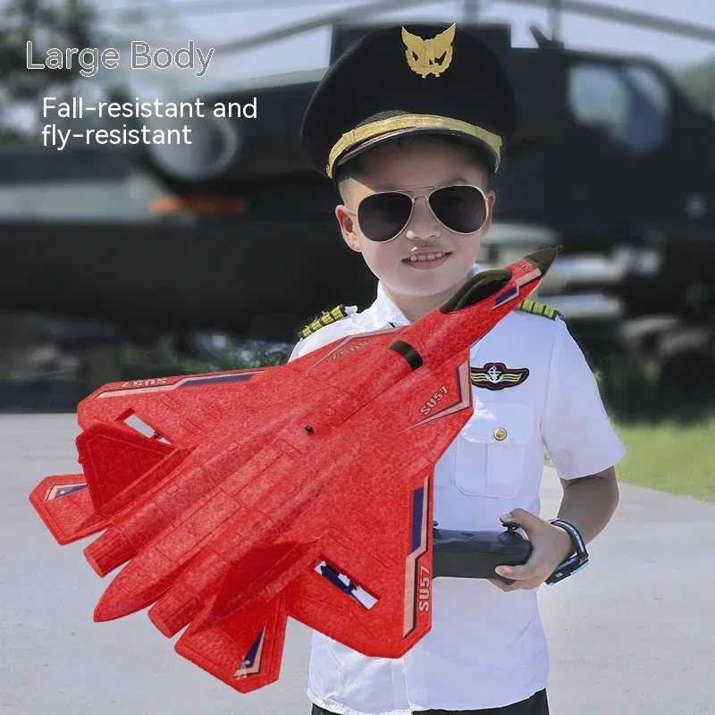 Su 57 Rc Plane Remote Control Aircraft Fighter Fixed Wing Epp Foam Waterproof Sea Land Air Glider Children's Toy Aircraft Model