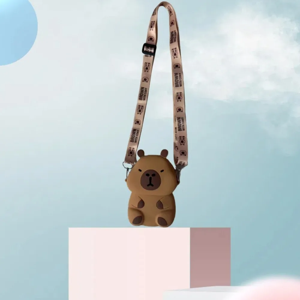실리카겔 카피바라 크로스백 조절 가능한 스트랩 제로 월렛 카피바라 숄더백 방수 만화 귀여운 동물 가방