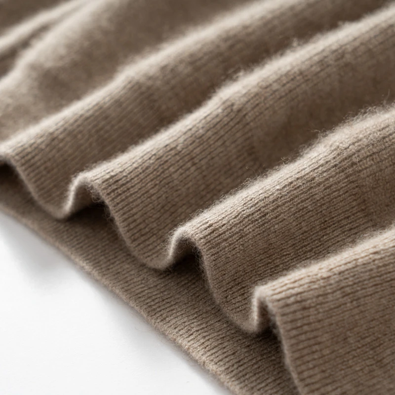 Men's 100% Pure Goat Cashmere Half Zipper Lapel Pullover Knitted Sweater Winter Thick Soft Comfortable Business Casual Clothing