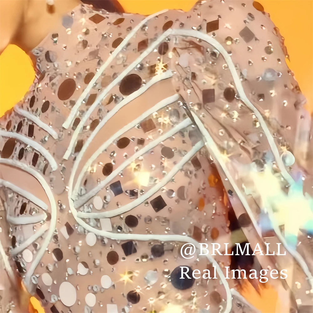 Sexy Illusions-Partykleider für Damen, Stehkragen, lange Ärmel, Pailletten-Abendkleider, Overall, echte Bilder, Damen-Abschlussballkleider