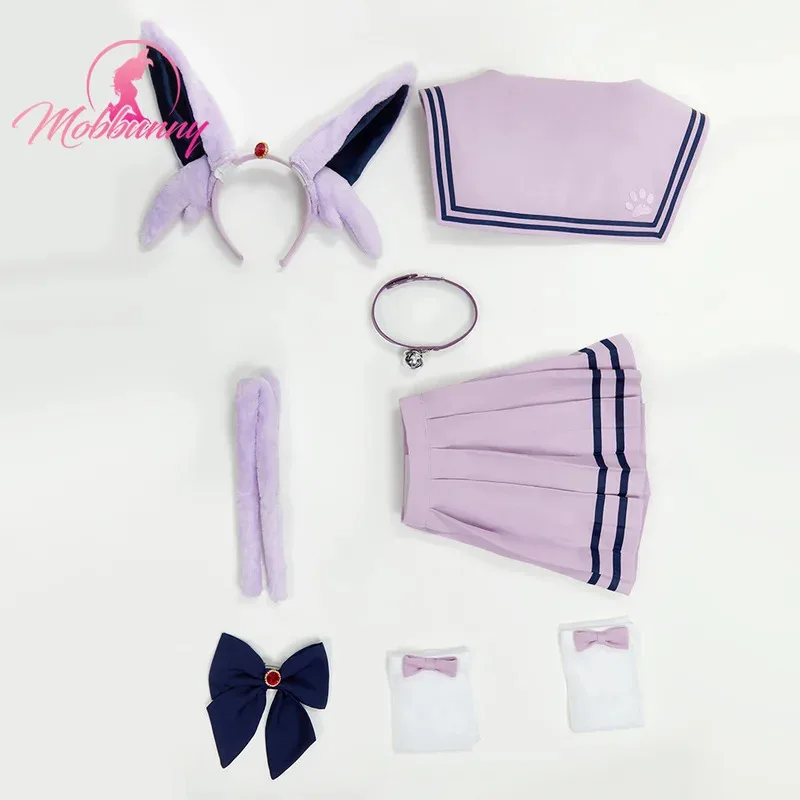 Sky02 Mobbunny PM ملابس النوم المشتقة الأرجواني ارتداءها بحار موحدة مطوي تنورة مجموعة مع عقال المختنق تأثيري Costu88Li