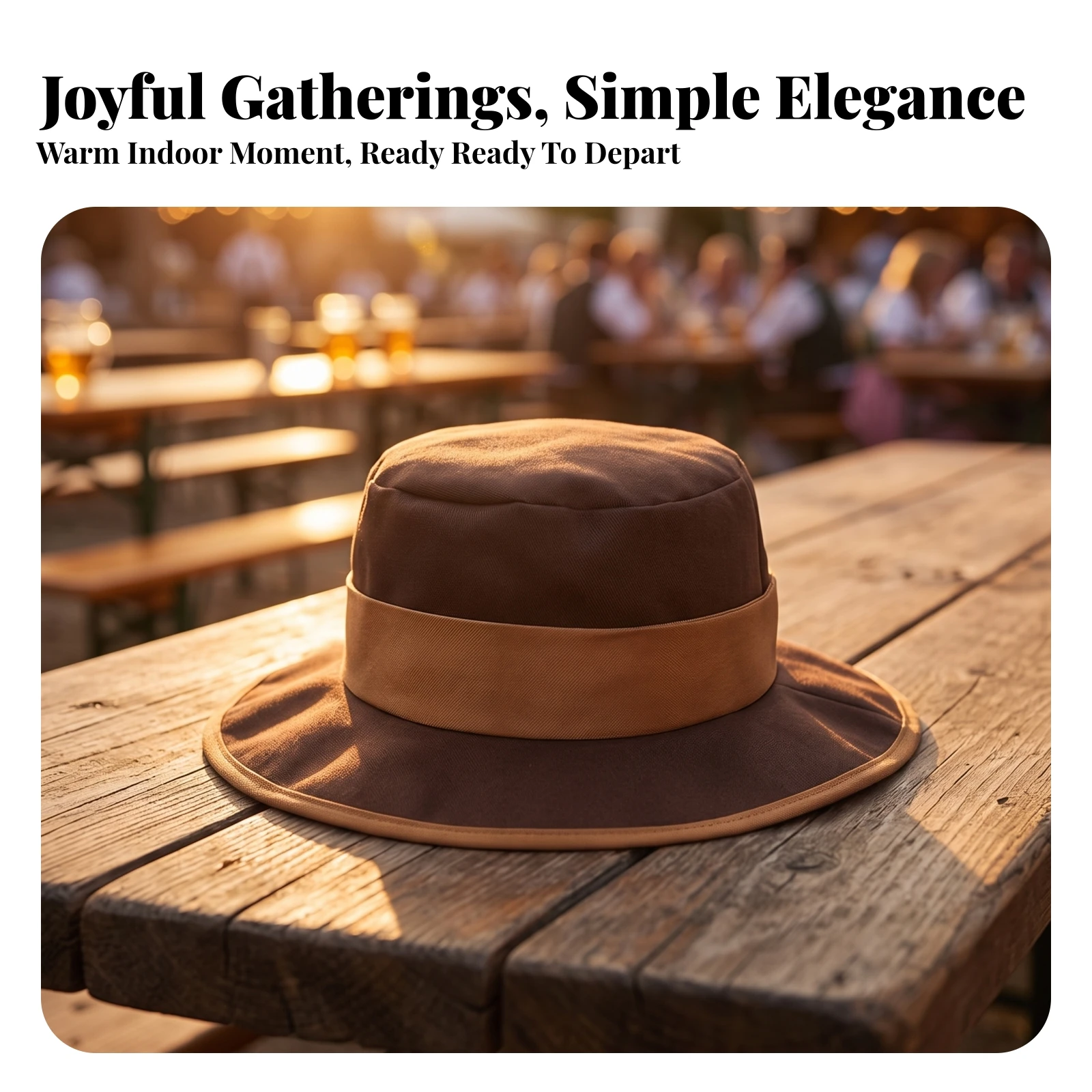 Alpine Hat with Tan Band Costume-Friendly Round Crown Alpine Hat One-Size-Fits-Most Lightweight for Performers, Dress-Up