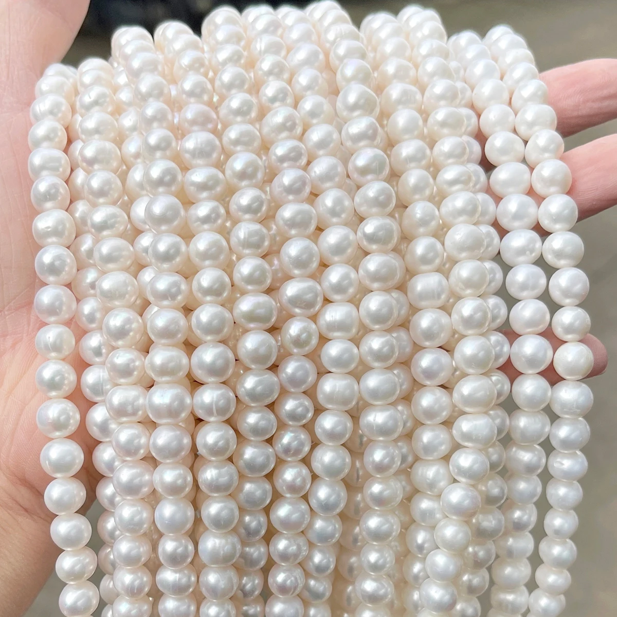 JD Natural White Pearl Loose Beads 3-9mm 14.17