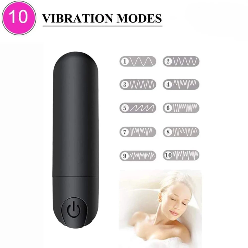 Mini consolador de bala con carga USB para mujer, vibradores de 10 velocidades, masajeador Anal y vaginal, Juguetes sexuales para adultos,