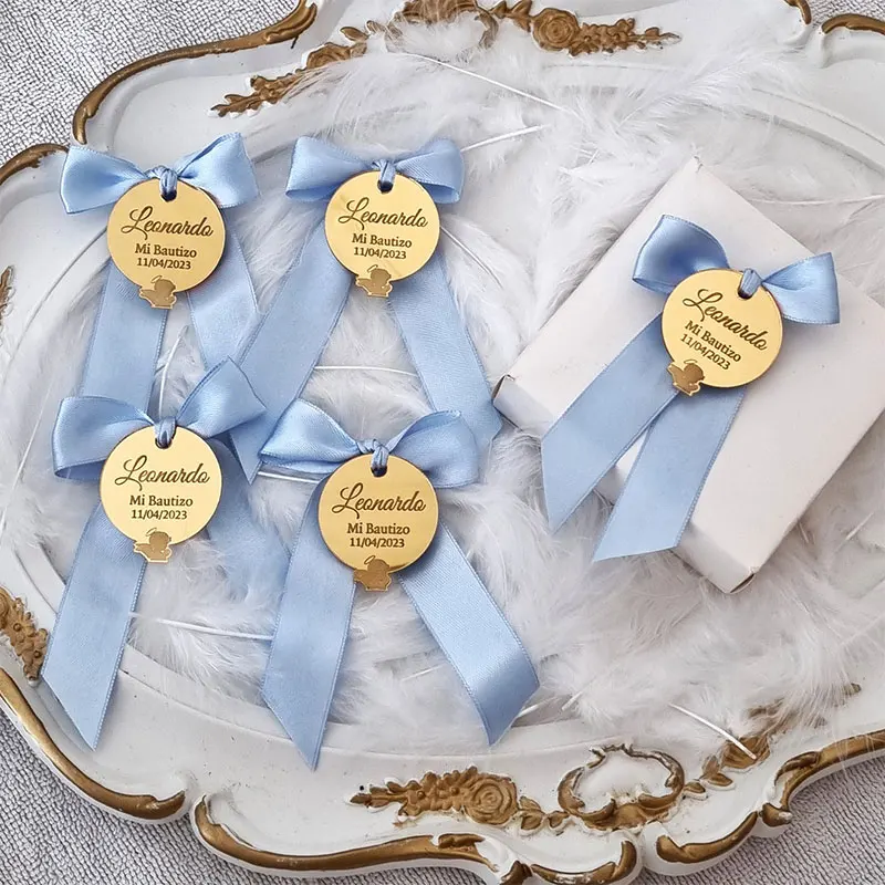 

Personalized Angel Acrylic Mirror Tags Custom Name Christening Acrylic Gift Decorations Mi Bautizo Christening Tags