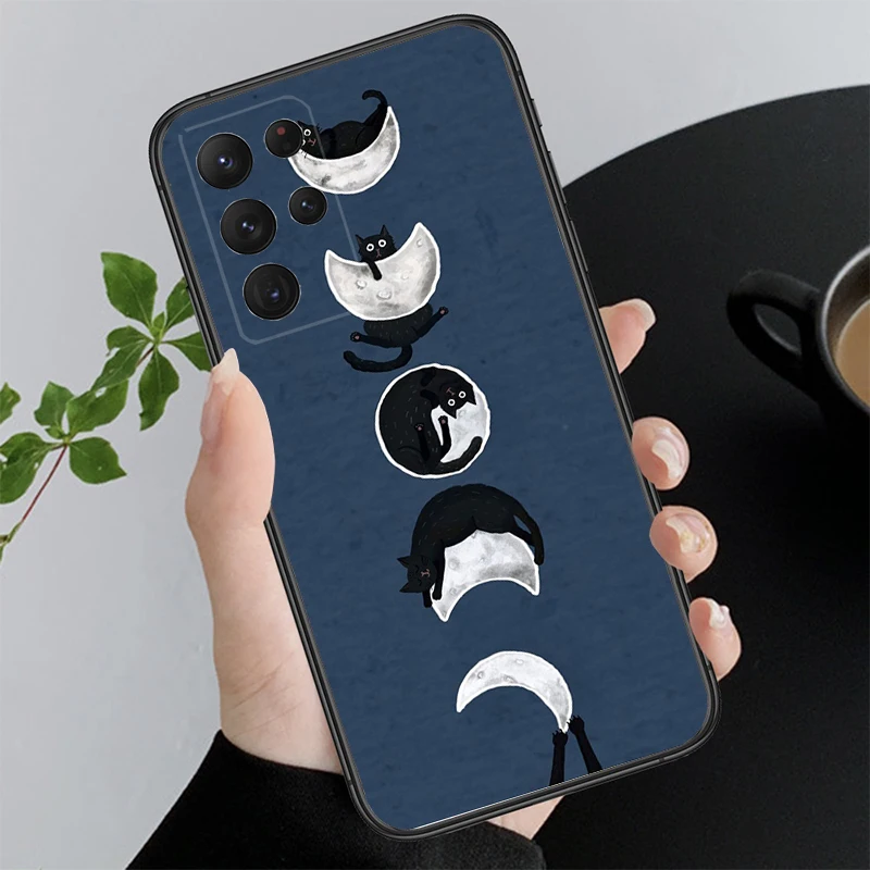 

Moon Cat Phone Case For Samsung Galaxy A55 A16 A56 A36 A23 A35 A15 A53 A54 A33 A34 A25 A05S A52 A52S A14 A13 A71