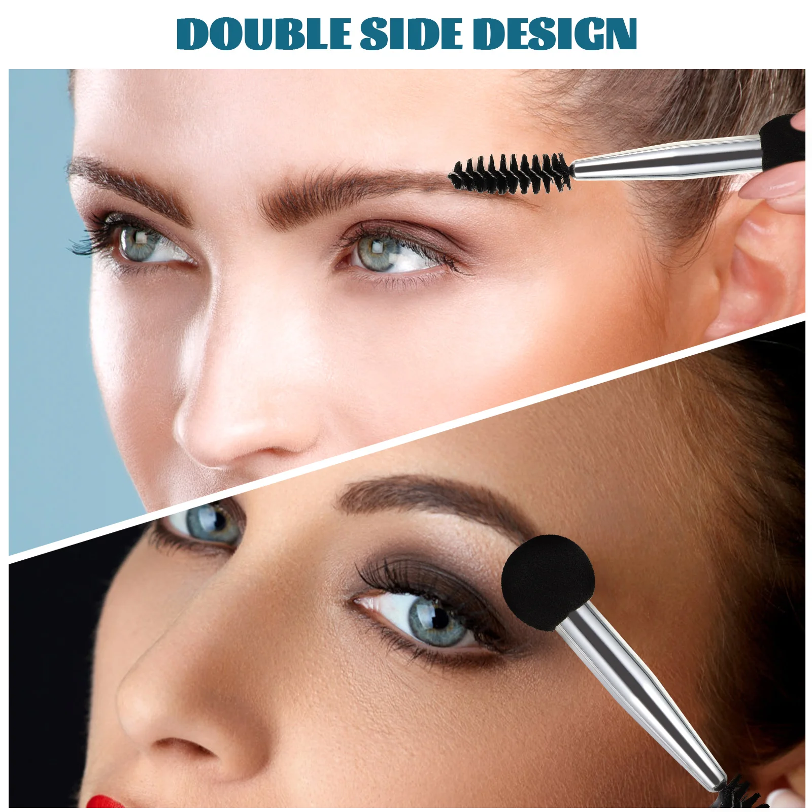 

6Pcs Aluminum Tube Nbr Latex Sponge Head Nylon Makeup Brushes Eyebrow Brush Set Eye Shadow Brushes For Foundation
