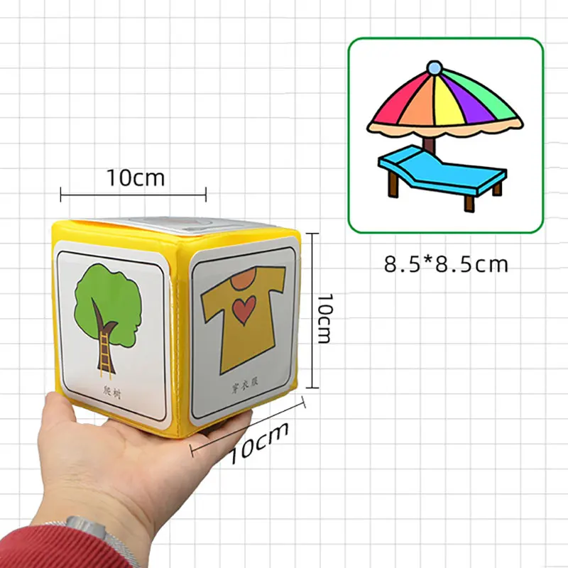 Bambini dadi morbidi Storytelling giocattoli Montessori espressione linguistica pensiero logico formazione attività Parish gioco giocattolo sensoriale
