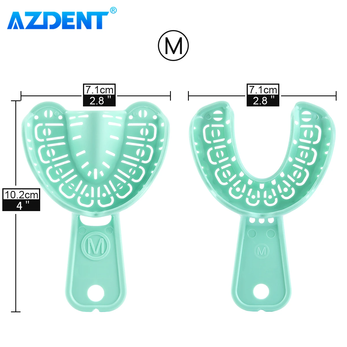 3 Pairs Dental Implant Tray AZDENT Green Full Mouth Impression Trays Removable Partial Mold Large Medium Small Dentistry Tools